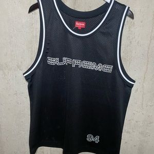 Black Supreme studded jersey.